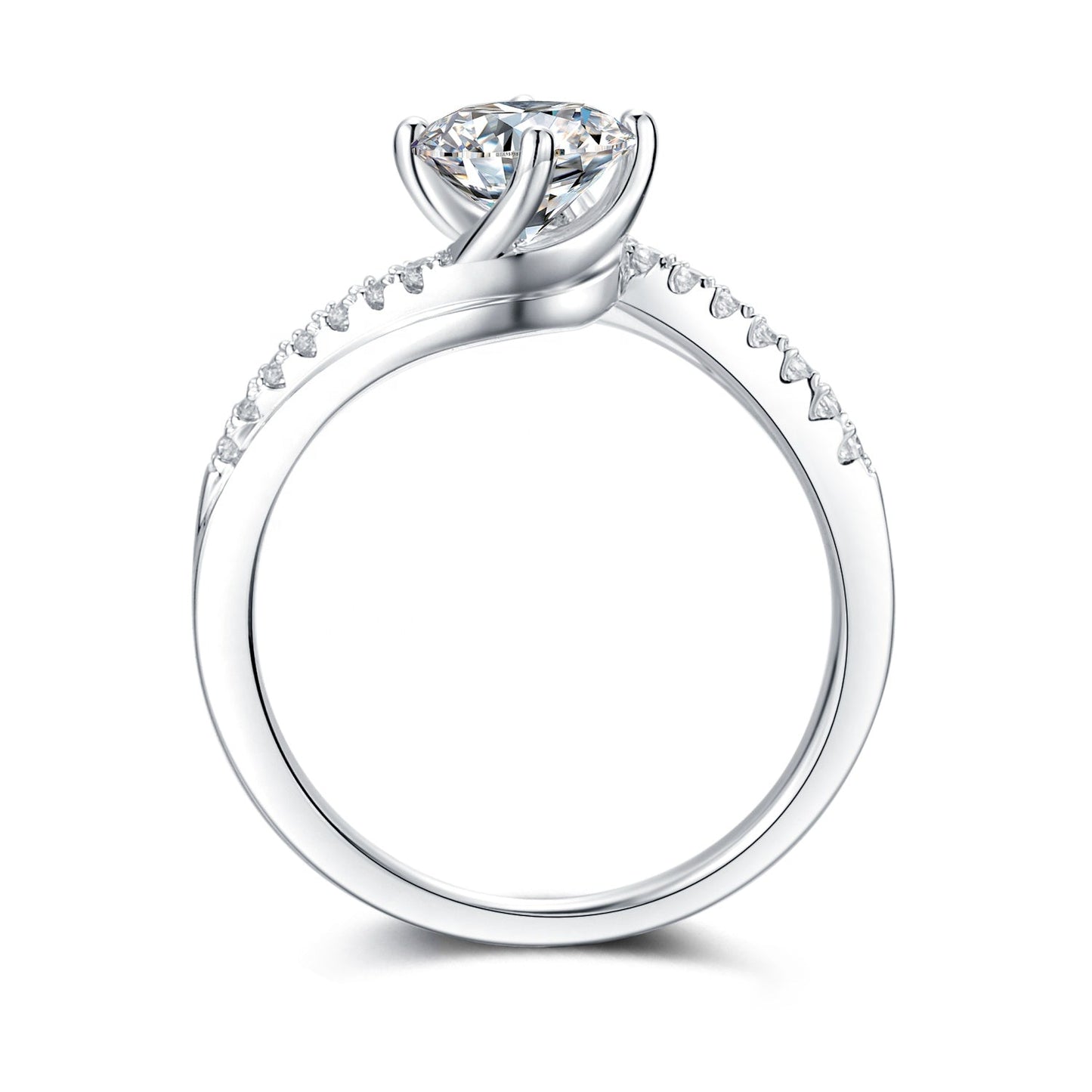 Elegant 1.00ct Moissanite Engagement Ring Set in 9ct White Gold