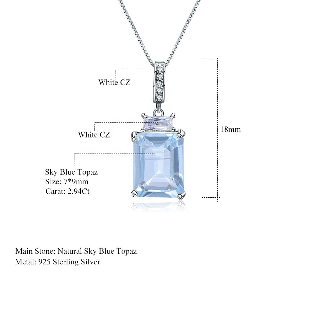 Elegant Blue Topaz Pendant (Leadtime of 5 weeks)