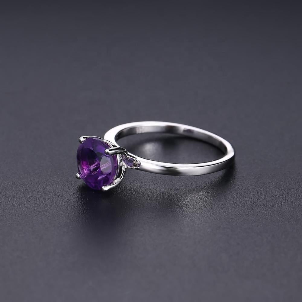 Classic 4 Claw Amethyst Solitaire Ring