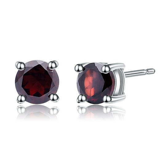 Garnet 4 Claw Stud Earrings - Gems and Stuff Semi-Precious gemstones, Free Shipping Fine Jewellery Sterling Silver 925