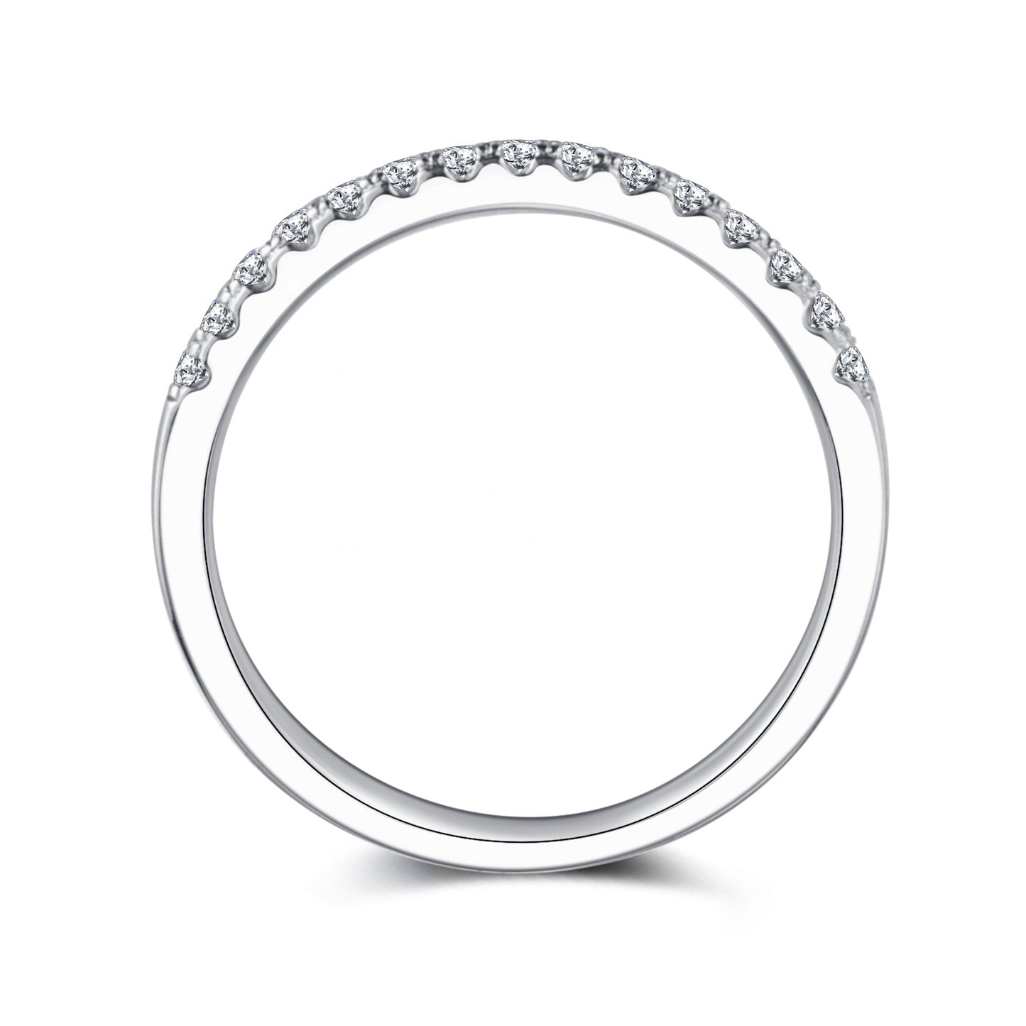 Classic Moissanite Wedding Band Set in Sterling Silver