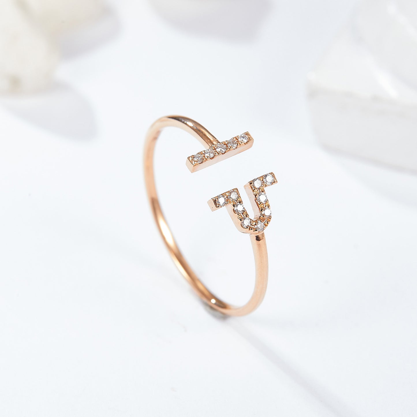 Beautiful Libra ring with a shimmering moissanite gemstone, celebrating birthdays from September 23rd to October 22nd.