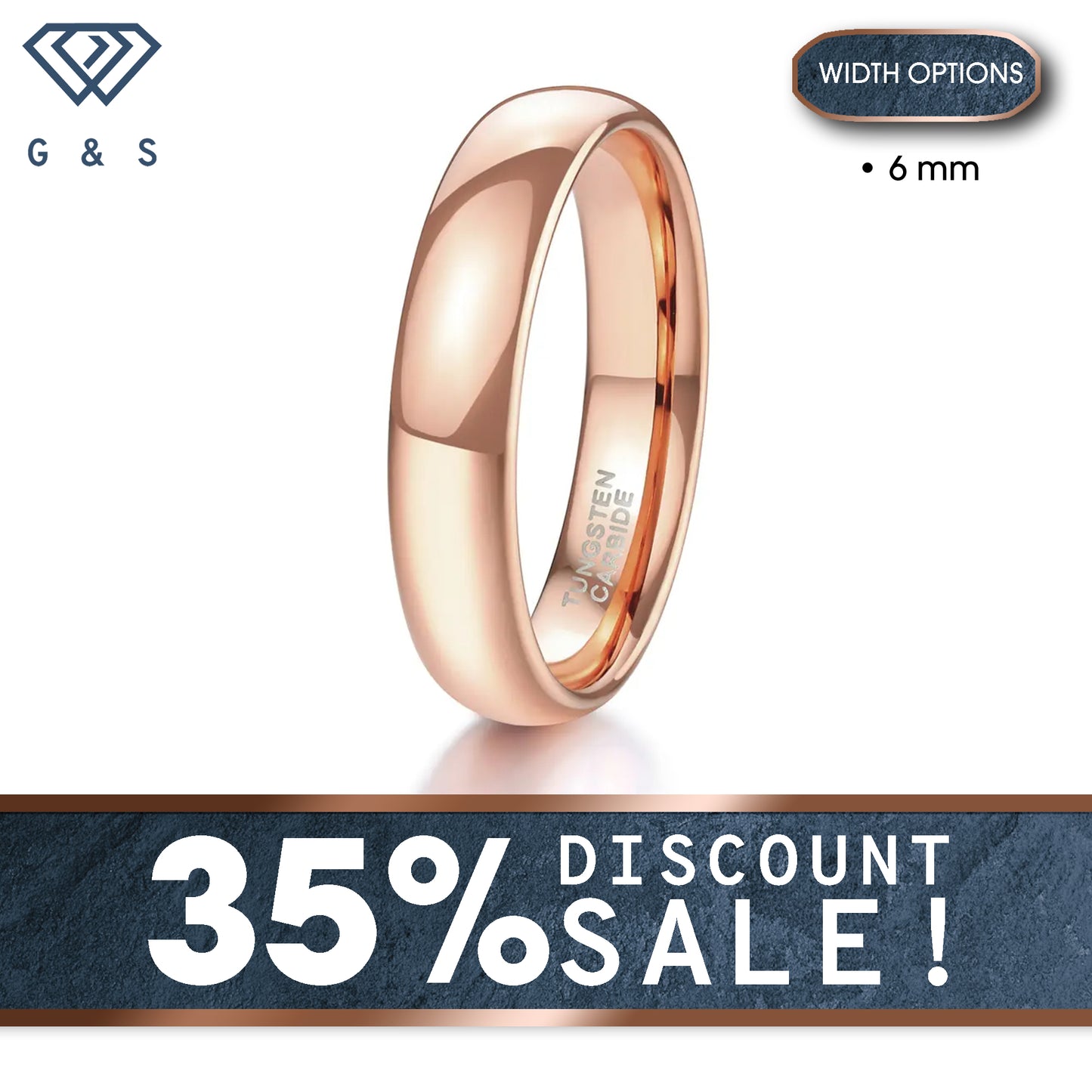 Rose Tungsten Carbide Ring