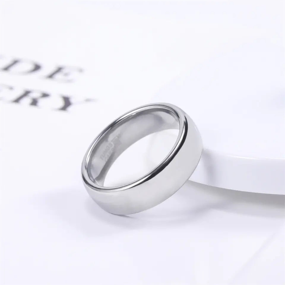 Silver Polished Tungsten Carbide Ring
