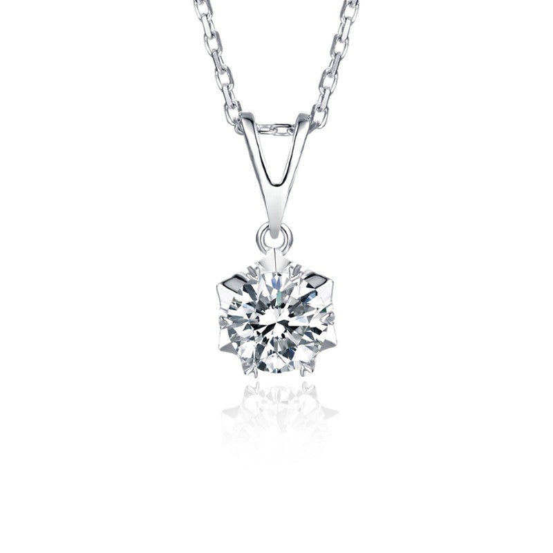 Snowflake 6 Claw 1.00ct Moissanite Pendant Set in Sterling Silver