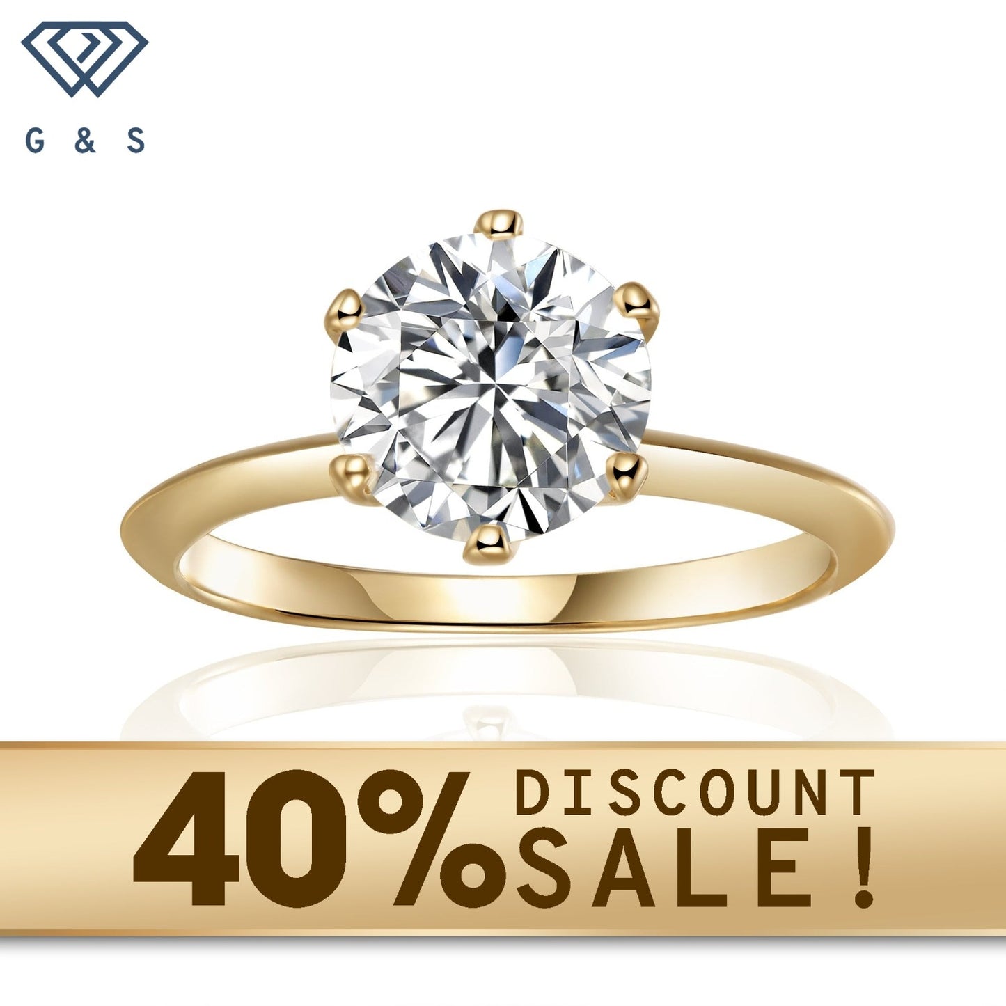 A classic and elegant engagement ring featuring a brilliant 2.00ct moissanite in a traditional Tiffany 6-claw setting.