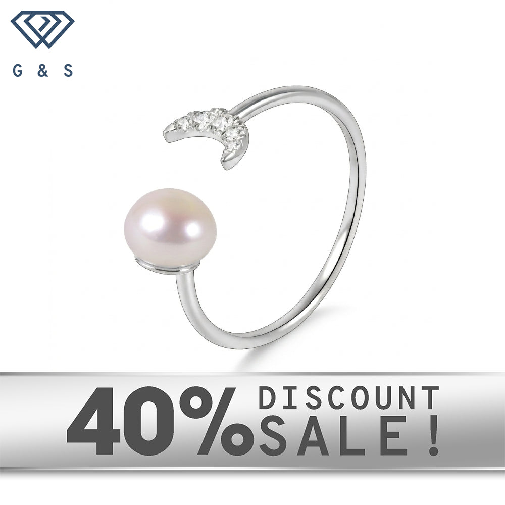 Sterling Silver Lunar Glow Moissanite Stacking Ring