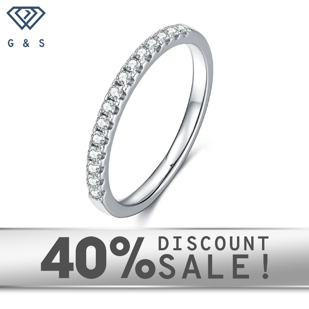 Timeless and elegant wedding bands crafted in 9ct white gold and set with sparkling moissanites.