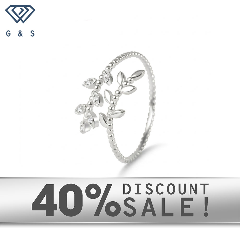 Dainty Moissanite Laurel Leaf Stacking Band