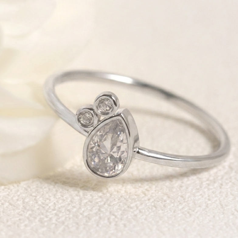 Dainty Pear Cut Cluster Ring