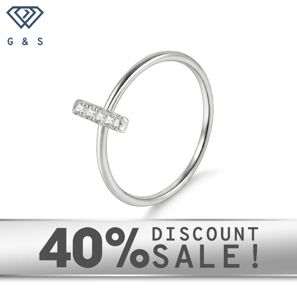 Dainty Sterling Silver Moissanite Horizontal Bar Stacking Ring – Gems ...
