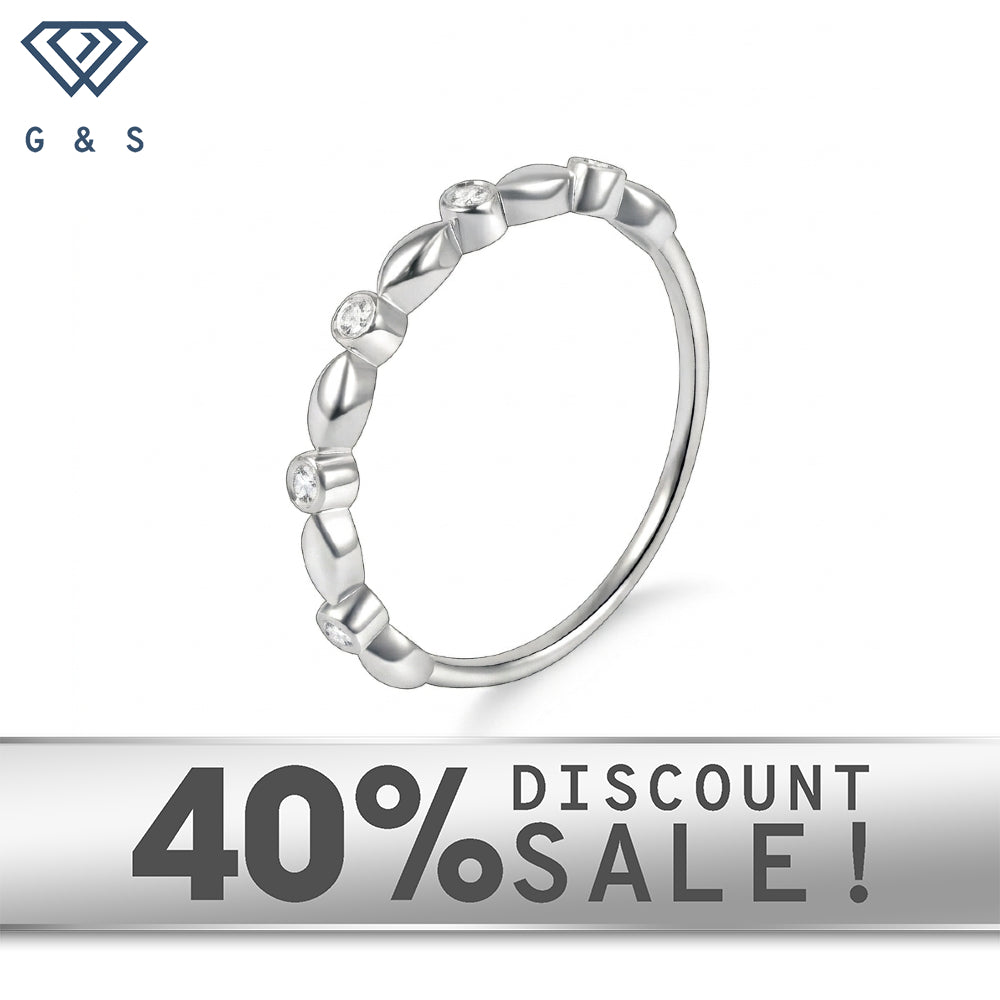 Delicate Bezel Set Moissanite Half Eternity Band