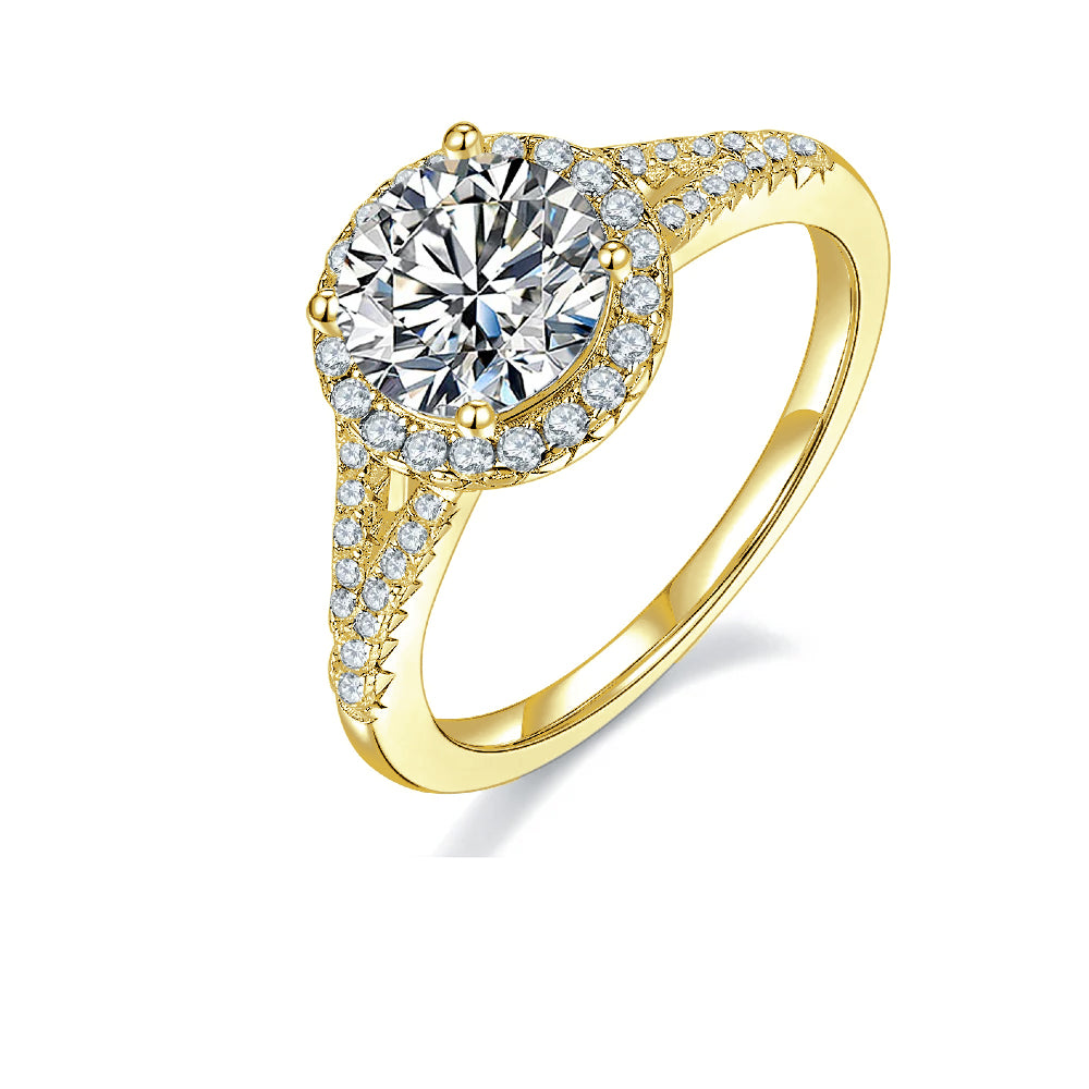 Elegant 1.50ct Halo Moissanite Engagement Ring - BLACKFRIDAY