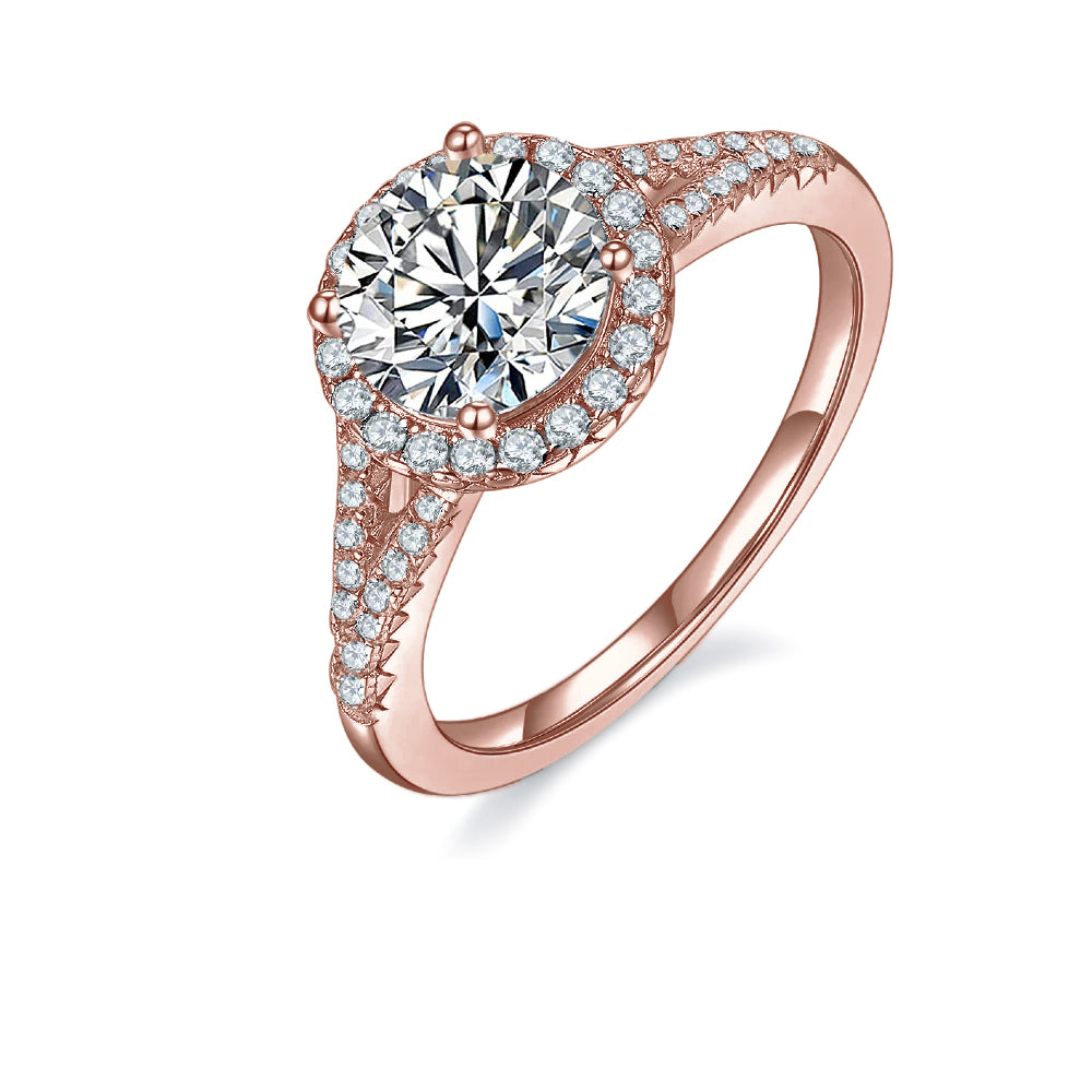 Elegant 1.50ct Halo Moissanite Engagement Ring - BLACKFRIDAY