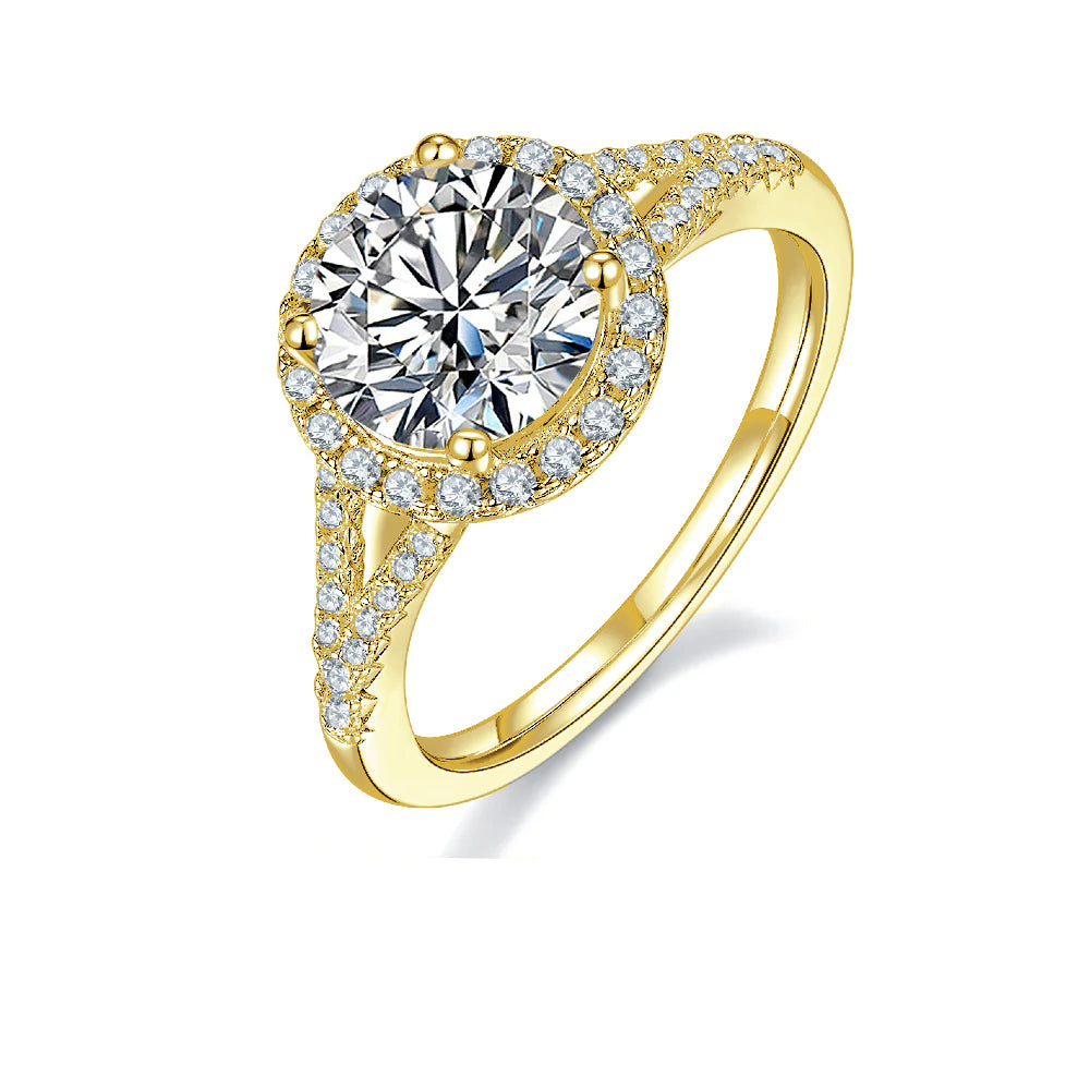 Elegant 2.00ct Halo Moissanite Engagement Ring - Winter Sale