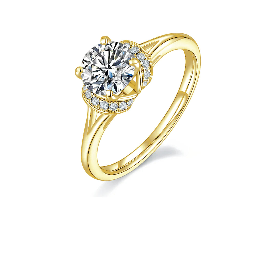 Exquisite 1.00ct Moissanite Engagement Ring Set in Sterling Silver - Winter Sale