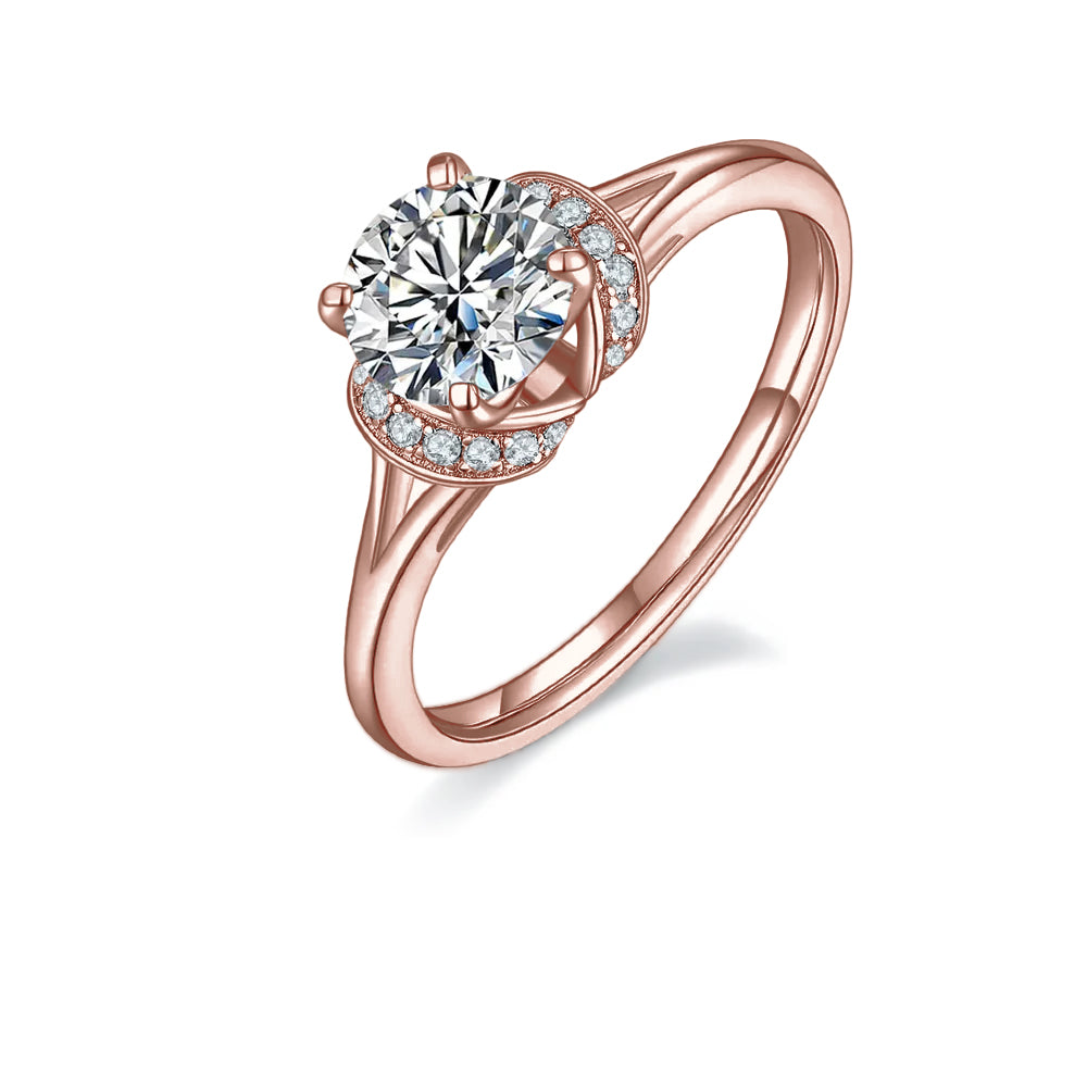 Exquisite 1.00ct Moissanite Engagement Ring Set in Sterling Silver - Winter Sale