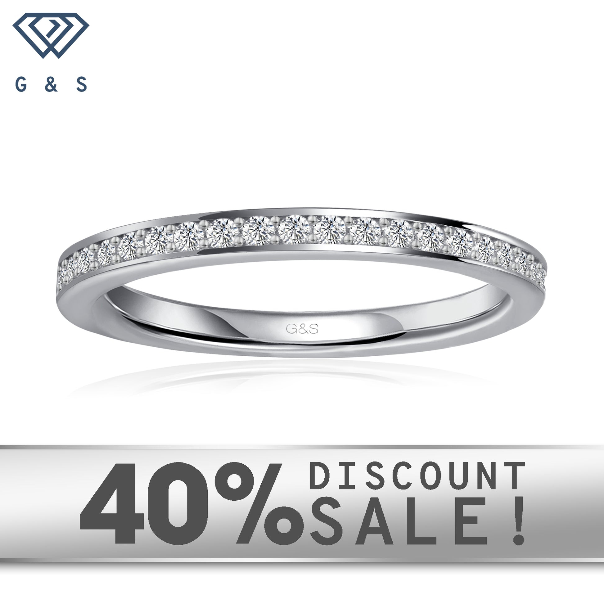 A timeless 9ct white gold wedding band adorned with sparkling pave-set moissanites.