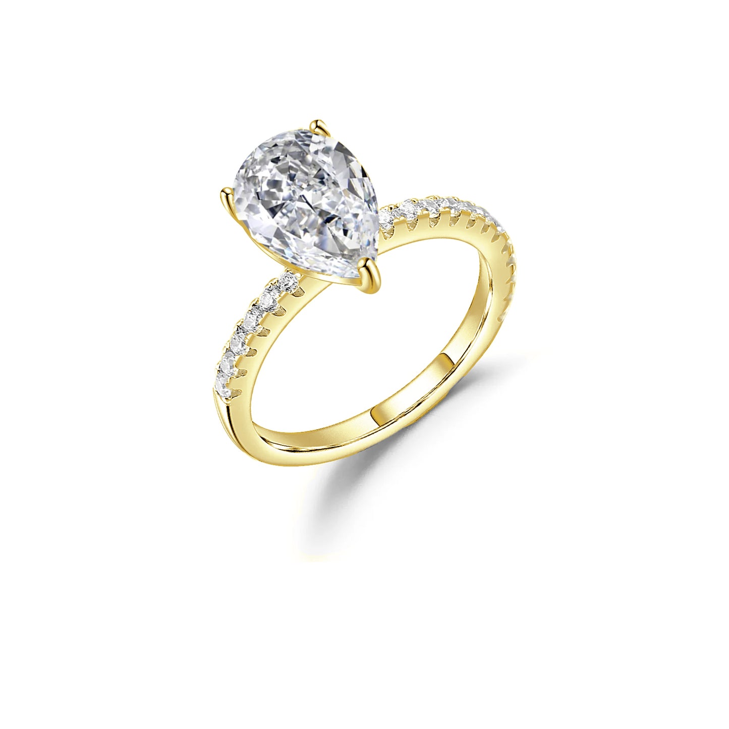 Exquisite Pear Shape 1.25ct Moissanite Engagement Ring Set in Sterling Silver - Winter Sale