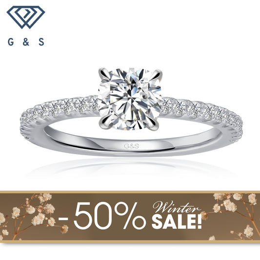 Hidden Elegance Cushion Cut Moissanite Engagement Ring - Winter Sale
