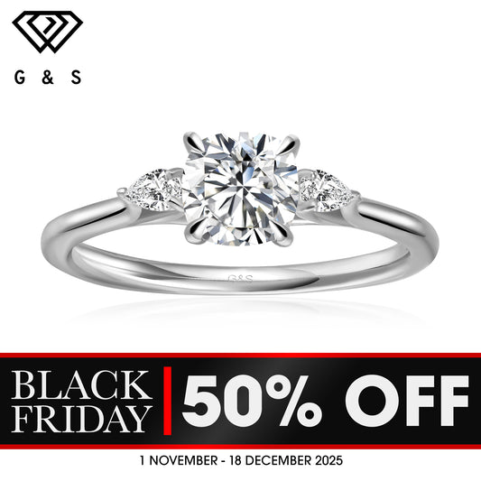 Infinite Love Trilogy Cushion Cut Moissanite Engagement Ring - BLACKFRIDAY