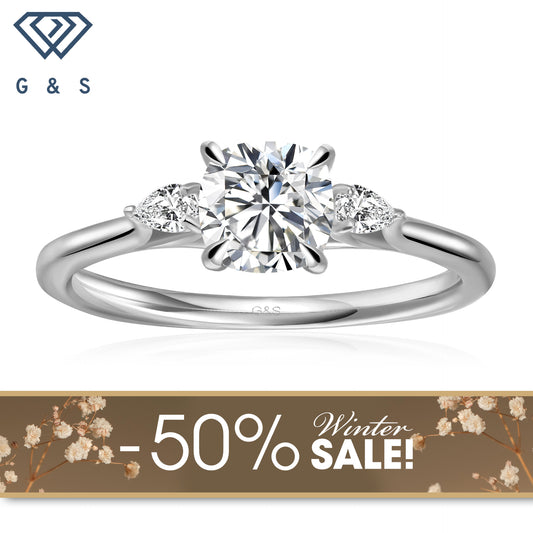 Infinite Love Trilogy Cushion Cut Moissanite Engagement Ring - Winter Sale