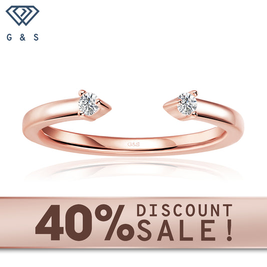 Infinite Love moissanite wedding band set in 9ct rose gold.