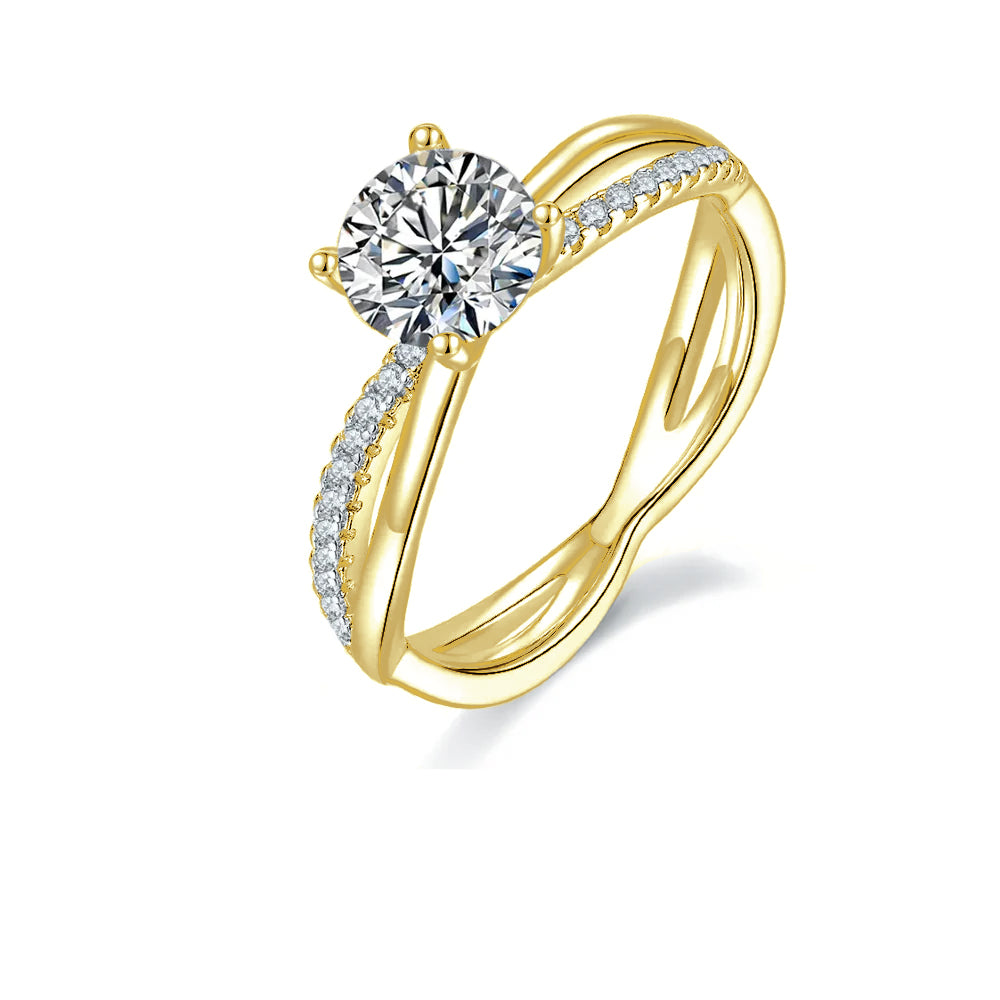 Infinity 1.00ct Moissanite Engagement Ring Set in Sterling Silver - BLACKFRIDAY