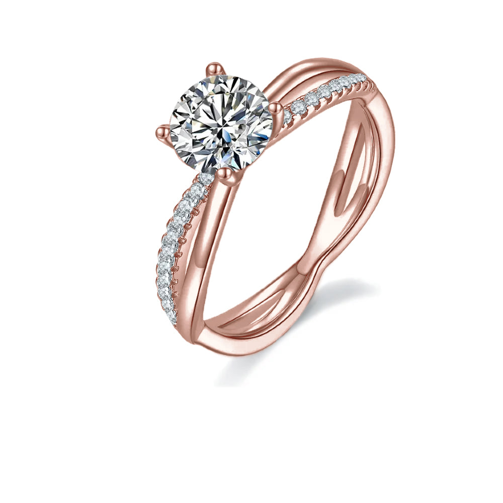 Infinity 1.00ct Moissanite Engagement Ring Set in Sterling Silver - BLACKFRIDAY