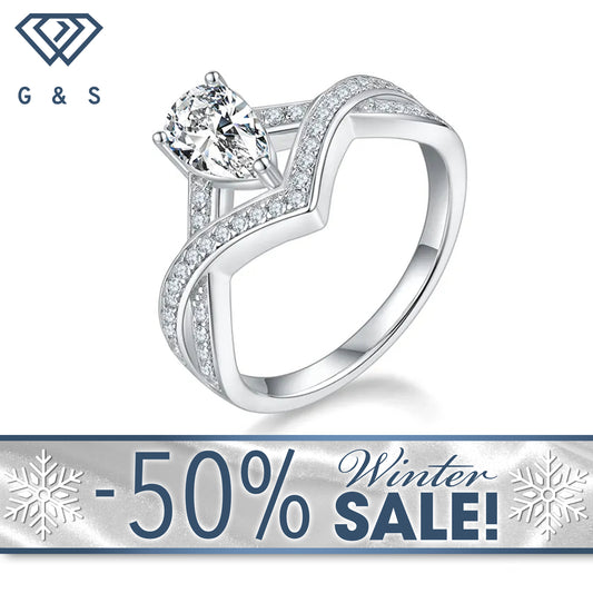 Infinity Pear Shape Moissanite Engagement Ring - Winter Sale