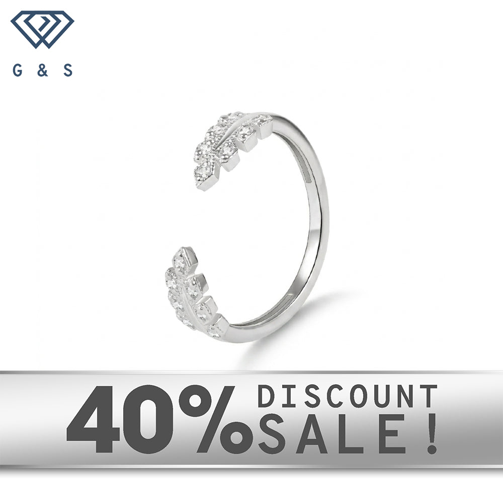 Minimalist Moissanite Leafy Vine Stacking Ring