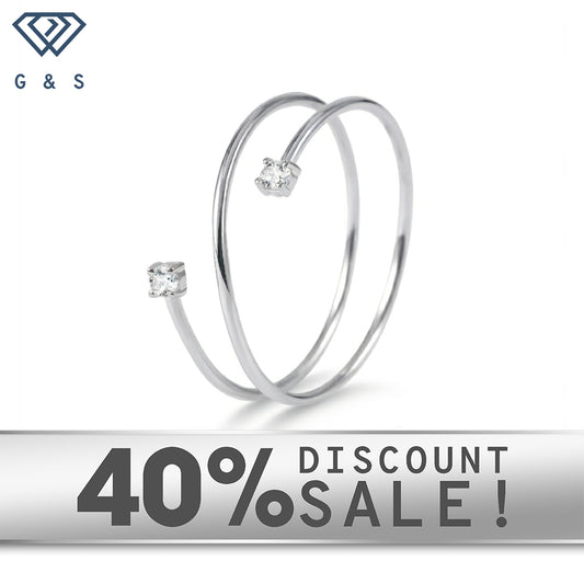 Moissanite Spiral Stacking Ring