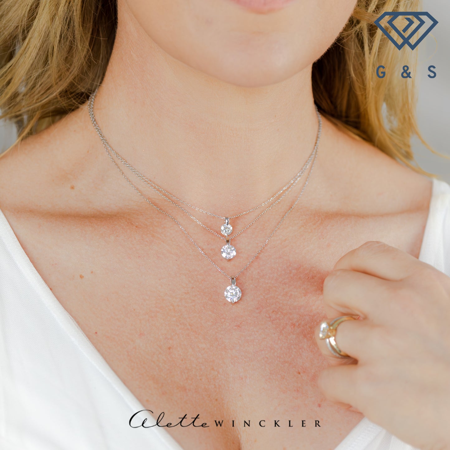 Floating Moissanite Pendant