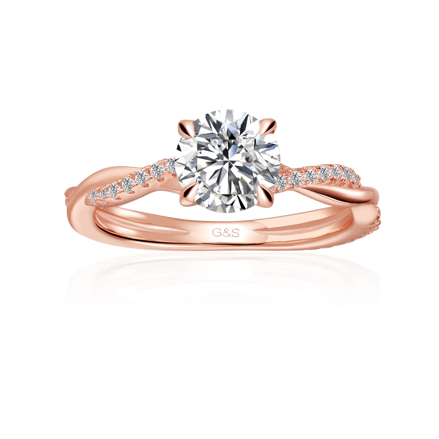 Timeless Infinity Round Brilliant Moissanite Engagement Ring - BLACKFRIDAY