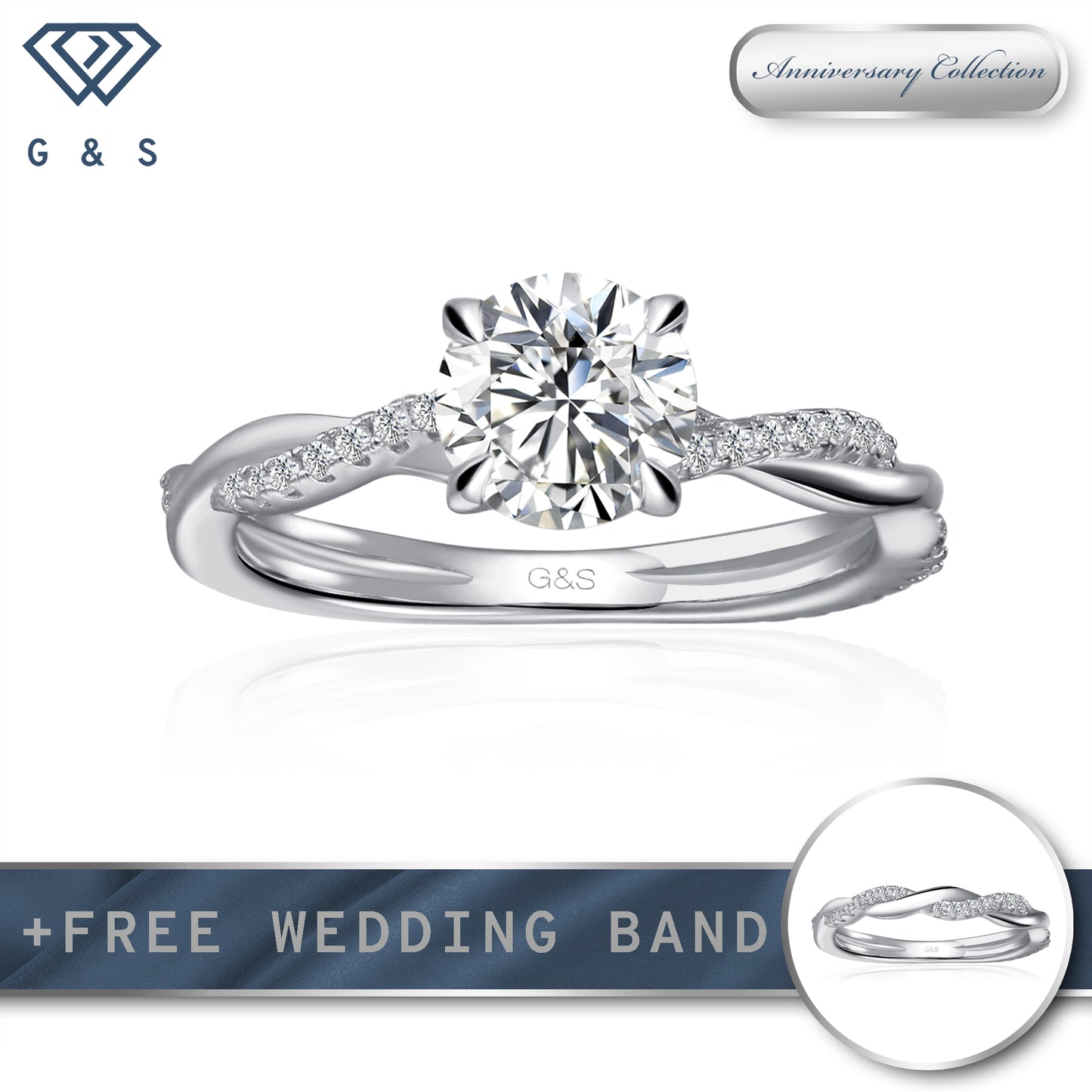 Timeless Infinity Round Brilliant Moissanite Engagement Ring