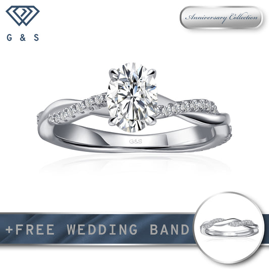 Timeless Infinity Oval Cut Moissanite Engagement Ring
