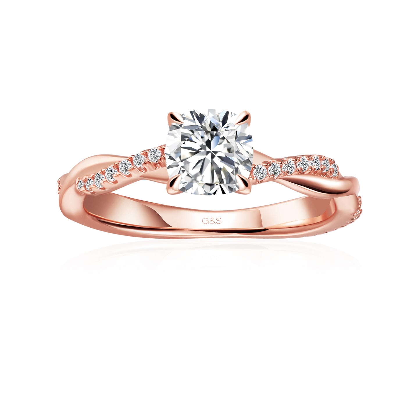 Timeless Infinity Cushion Cut Moissanite Engagement Ring - BLACKFRIDAY