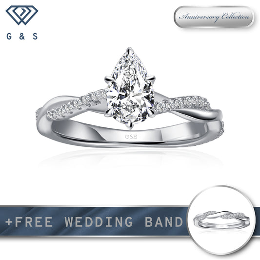 Timeless Infinity Pear Shape Moissanite Engagement Ring
