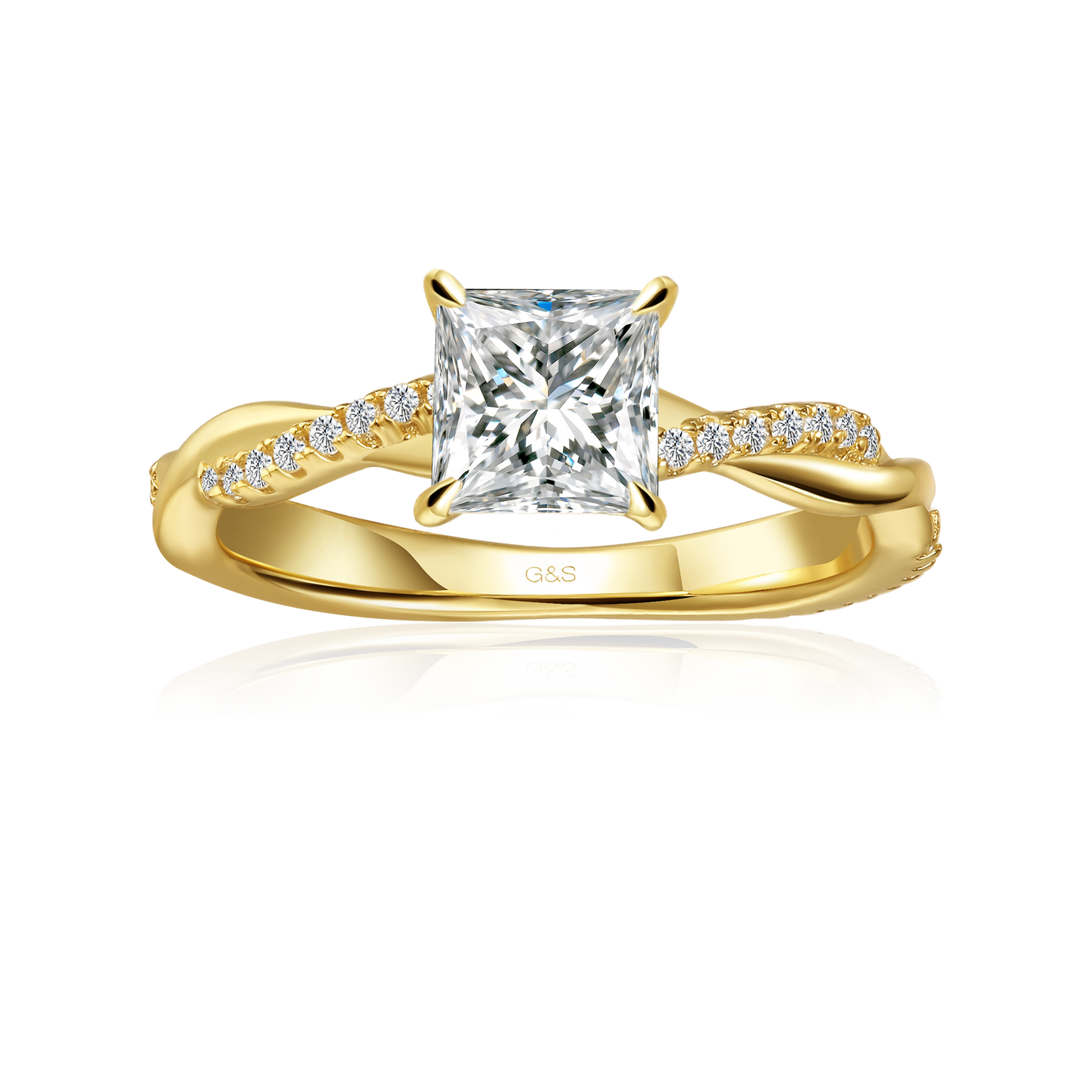 Timeless Infinity Princess Cut Moissanite Engagement Ring - BLACKFRIDAY