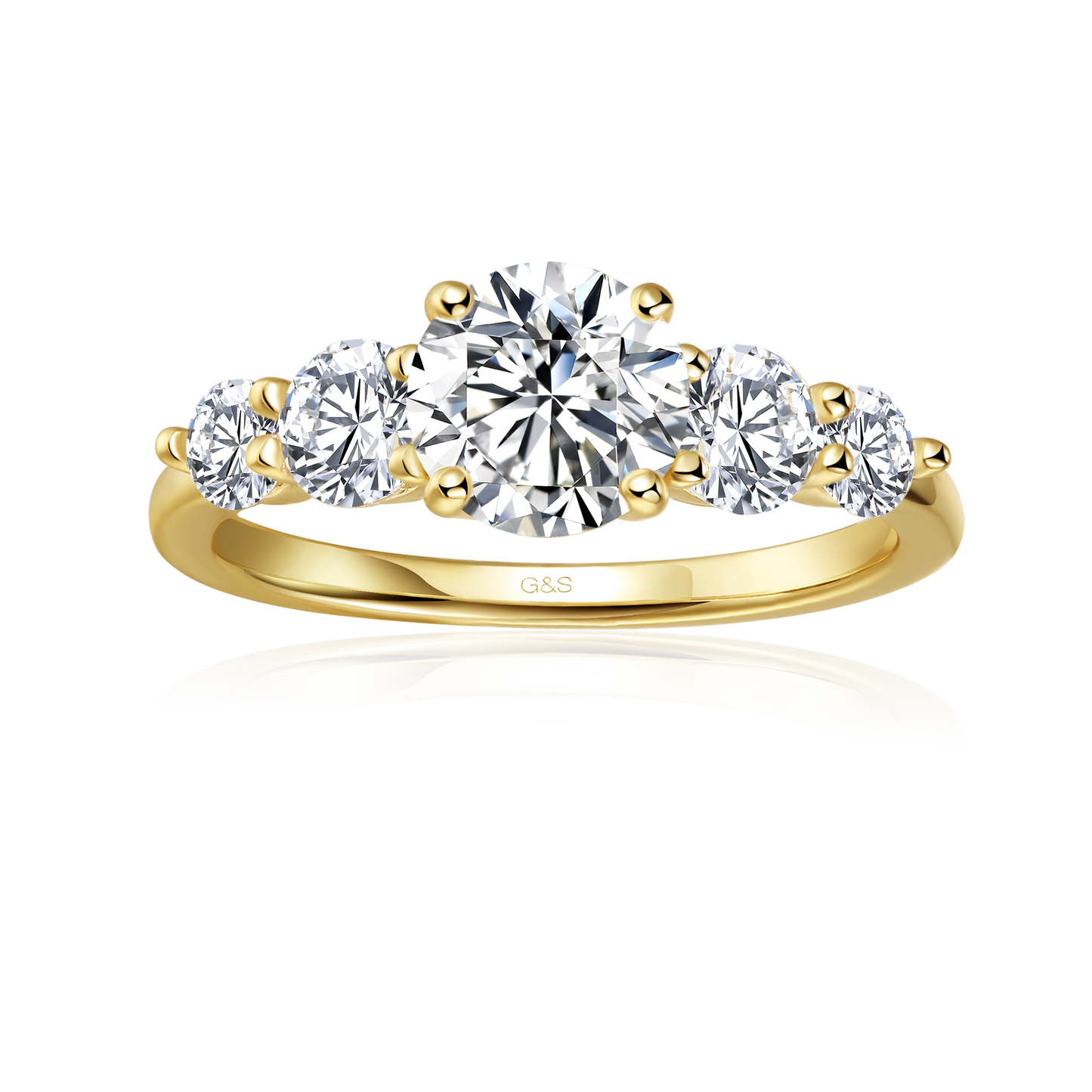 Eternal Brilliance Five-Stone Round Brilliant Moissanite Engagement Ring - BLACKFRIDAY