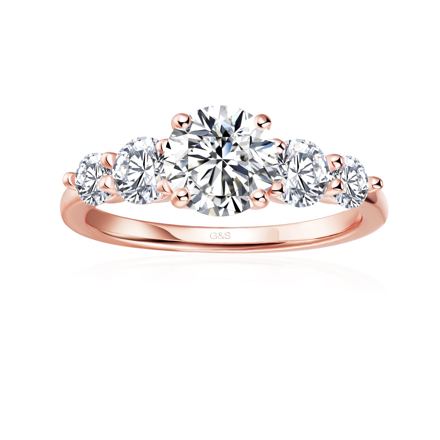 Eternal Brilliance Five-Stone Round Brilliant Moissanite Engagement Ring - BLACKFRIDAY