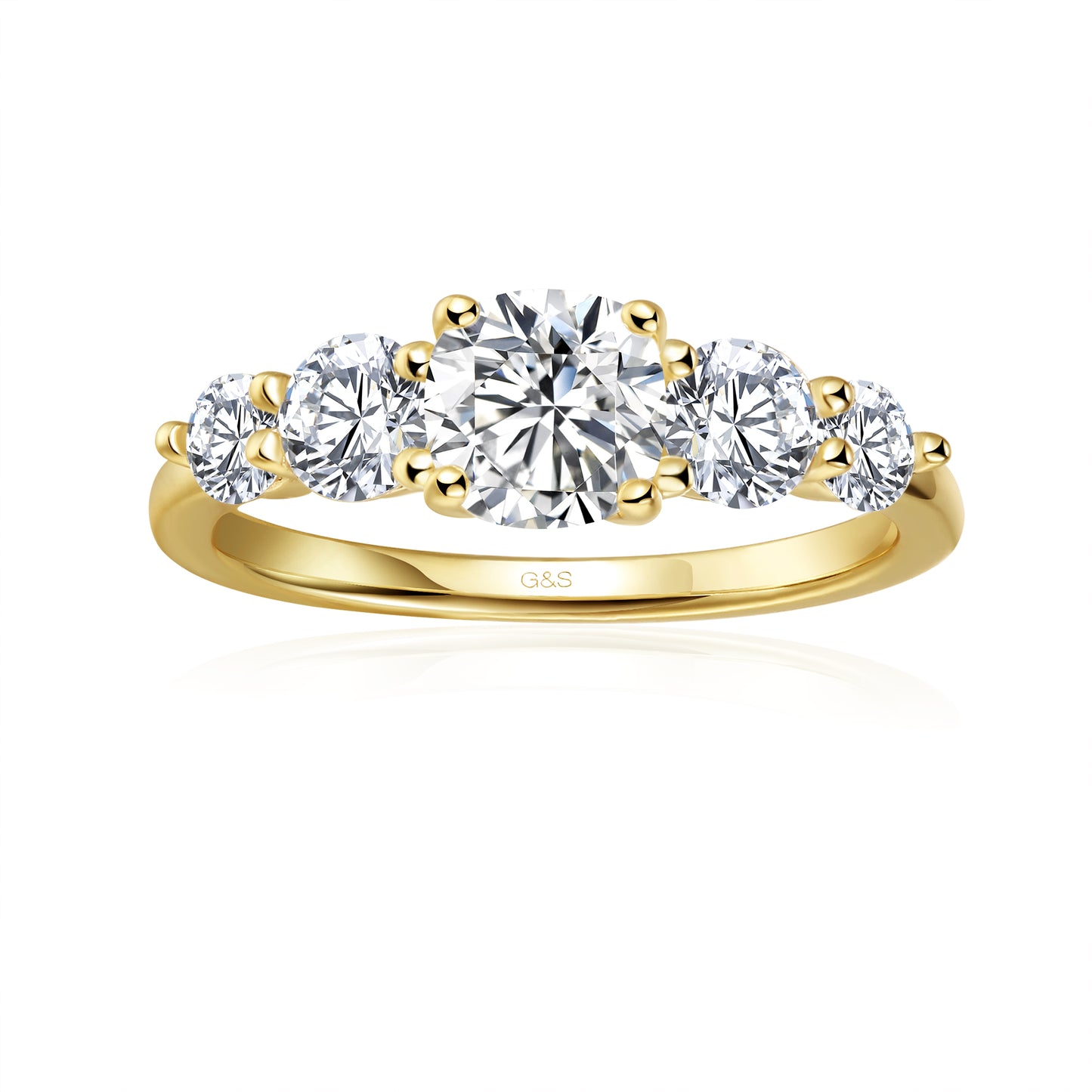 Eternal Brilliance Five-Stone Cushion Cut Moissanite Engagement Ring - BLACKFRIDAY