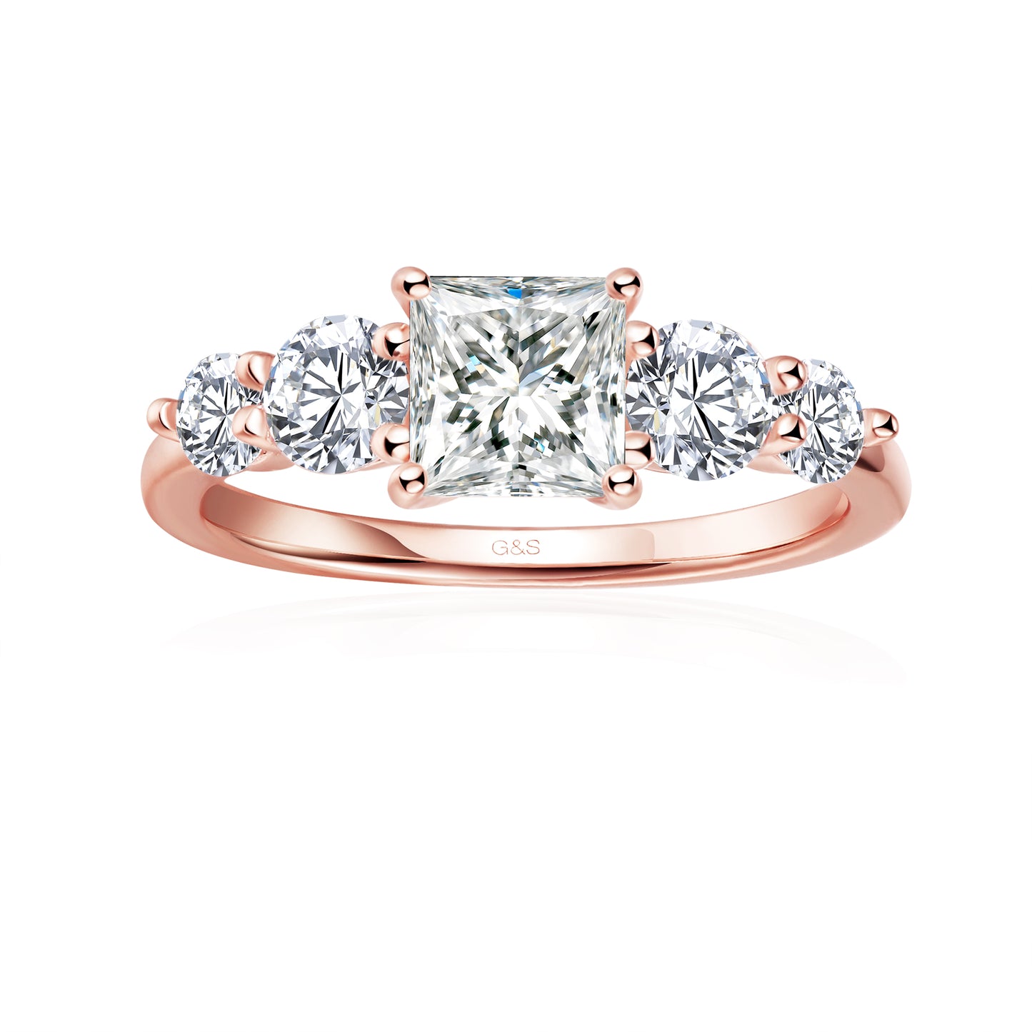 Eternal Brilliance Five-Stone Princess Cut Moissanite Engagement Ring - BLACKFRIDAY