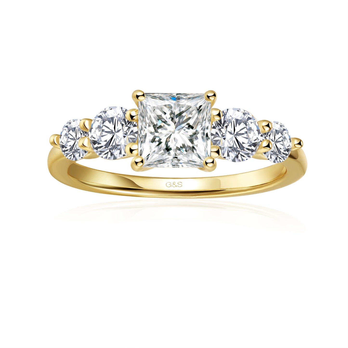 Eternal Brilliance Five-Stone Princess Cut Moissanite Engagement Ring - BLACKFRIDAY