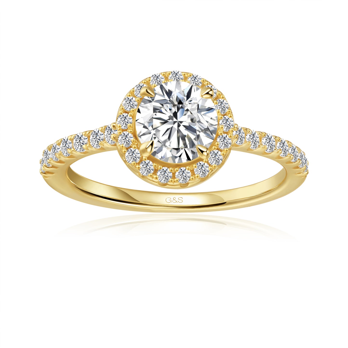 Forever Classic Halo Round Brilliant Moissanite Engagement Ring - BLACKFRIDAY