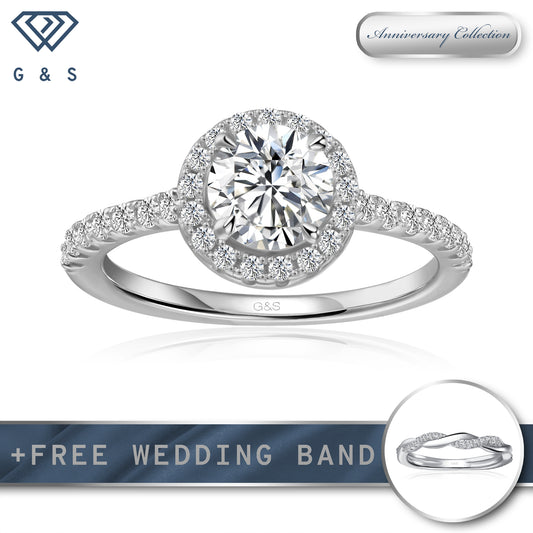 Forever Classic Halo Round Brilliant Moissanite Engagement Ring