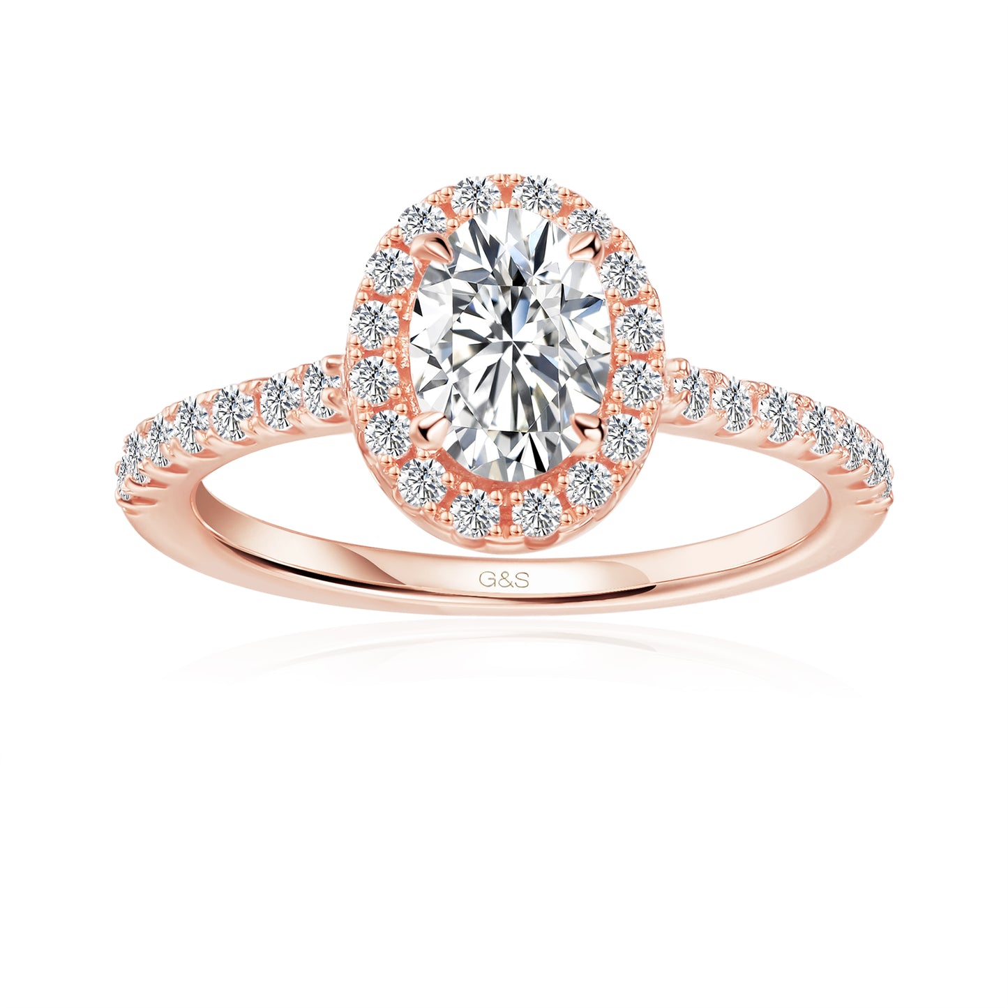 Forever Classic Halo Oval Cut Moissanite Engagement Ring - BLACKFRIDAY