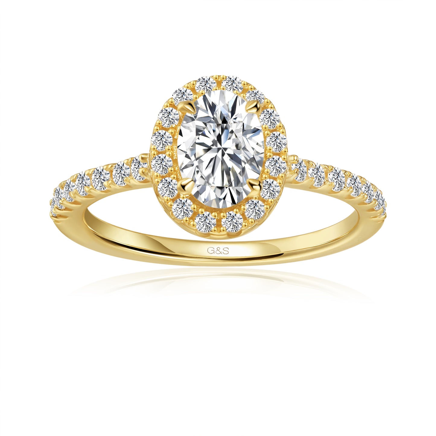 Forever Classic Halo Oval Cut Moissanite Engagement Ring - BLACKFRIDAY