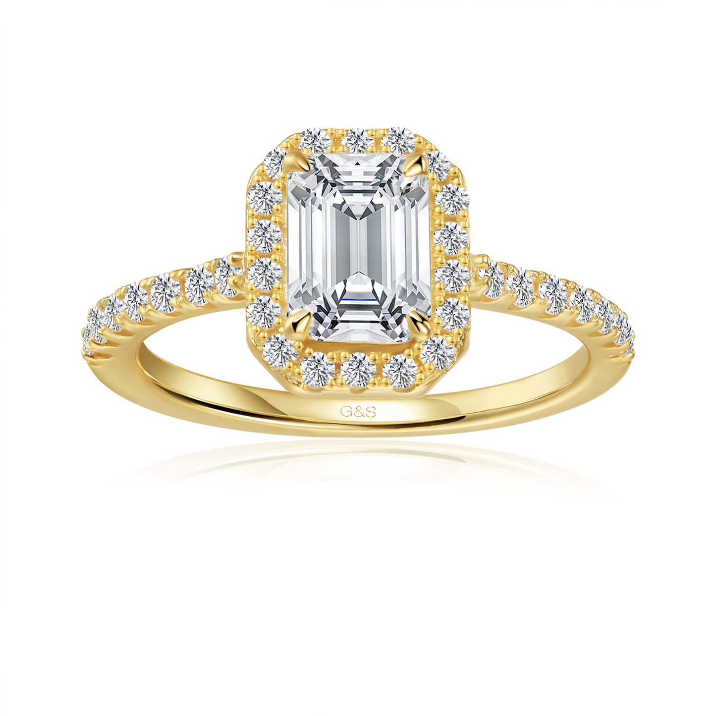 Forever Classic Halo Emerald Cut Moissanite Engagement Ring - BLACKFRIDAY