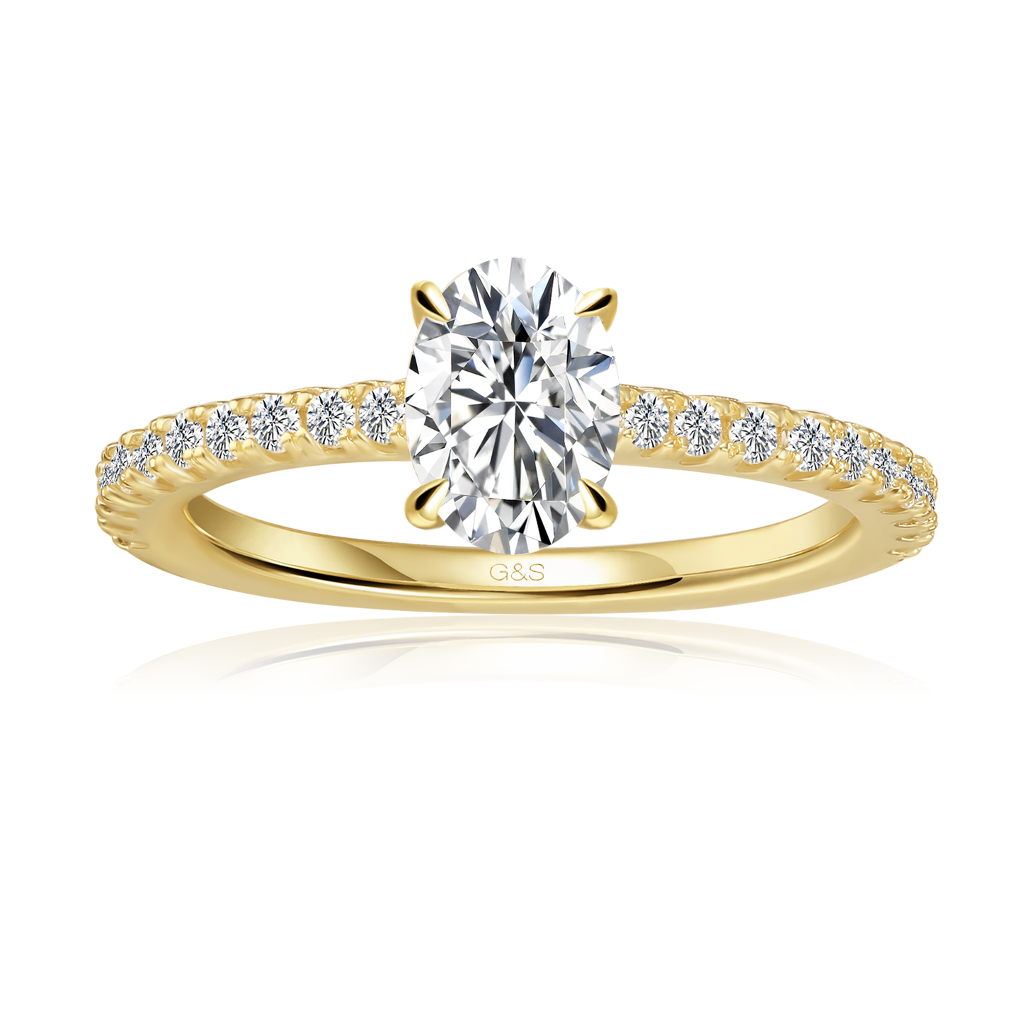 Hidden Elegance Oval Cut Moissanite Engagement Ring - BLACKFRIDAY